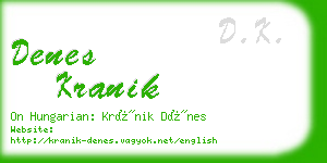 denes kranik business card